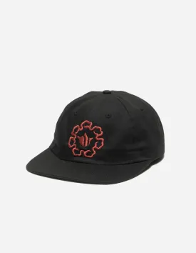 1358 Spiral Temple Embroidered Cap Black