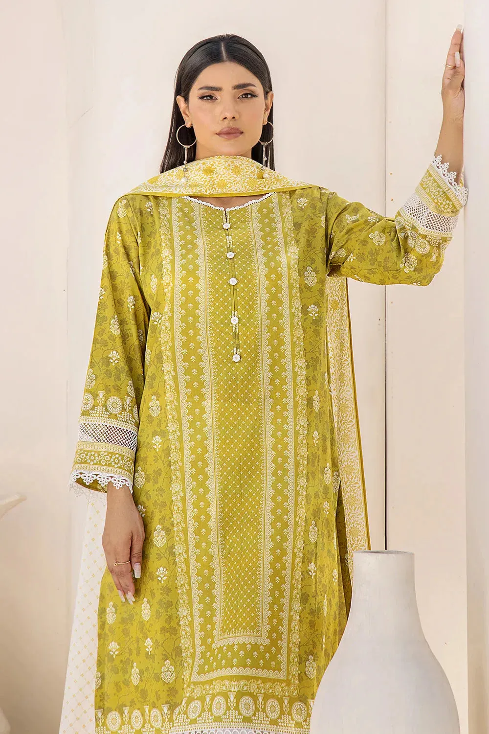 2PC Unstitched Printed Lawn Shirt and Dupatta KSD-2481