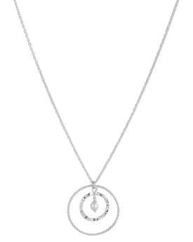 925 Sterling Silver Geometric & Pearl Pendant & Chain With Rhodium Plating