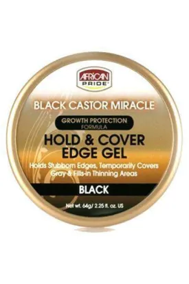 African Pride Black Castor Miracle Hold & Cover Edges Black