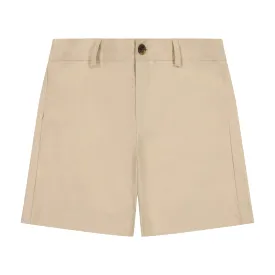 Alex Boys Flat Front Shorts Khaki Cotton Poplin