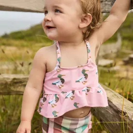 Baby Girls Joy Tankini - Pink Mallard Friends