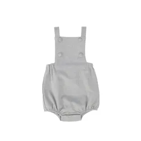 BAMBOO LIGHT GREY WOOL BUTTON ROMPER