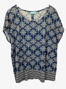 Blue Illusion Relaxed Paisley Top Size XXXL