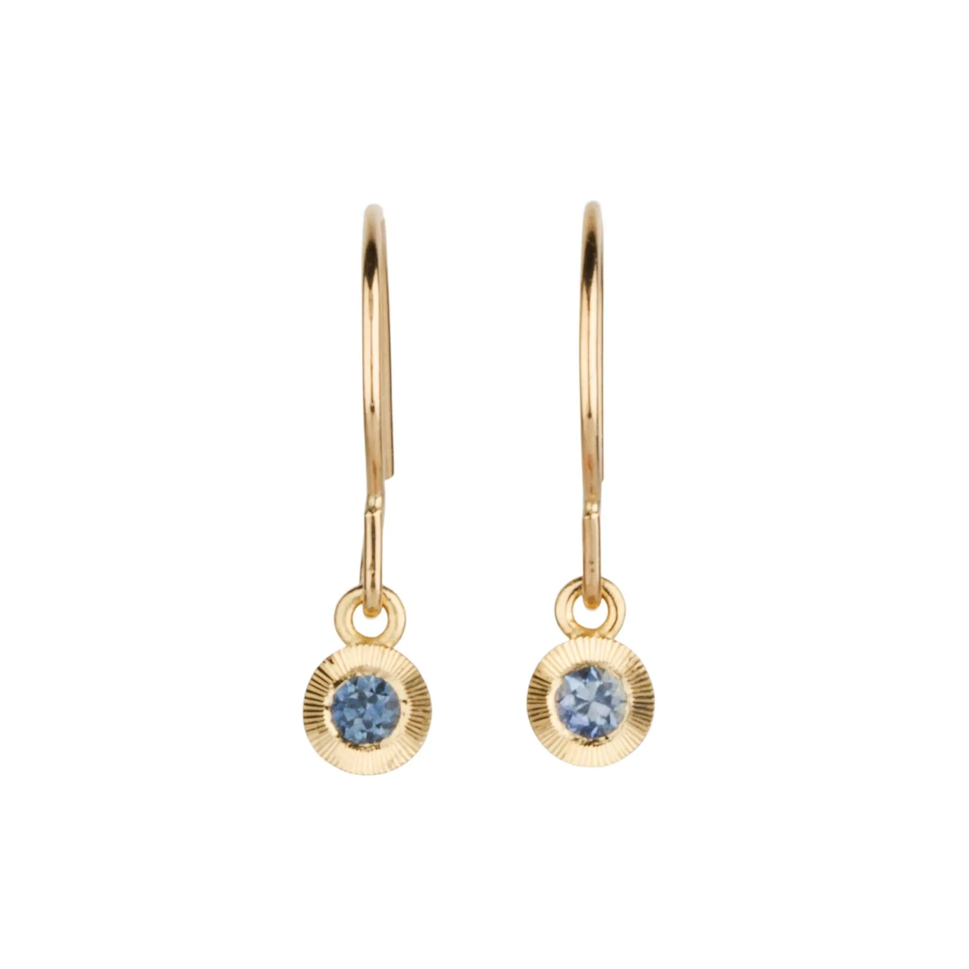 Blue Montana Sapphire Aurora Dangle Earrings in Yellow Gold