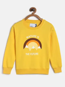 Boys Yellow Printed Sweatshirt