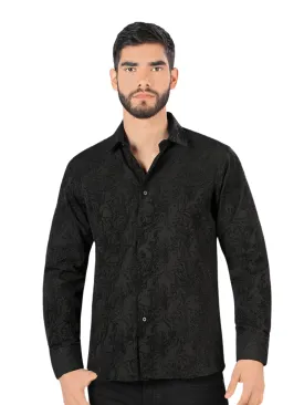 Camisa Casual Manga Larga Estampada para Hombre 'Montero' - ID: 0804