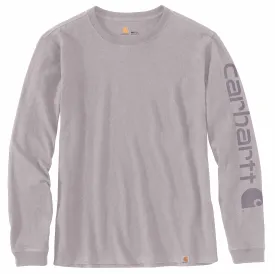 Carhartt Women's Heavyweight Long Sleeve Logo T-Shirt_Gull Grey Heather