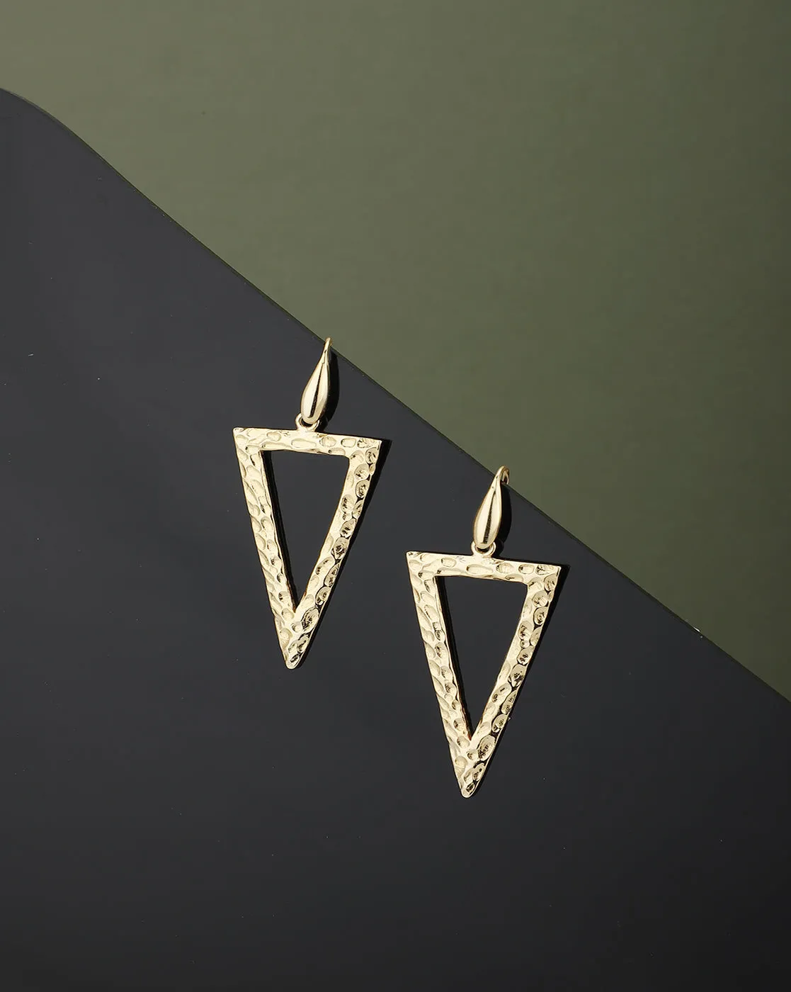 Carlton London Gold Plated Triangular Drop Earring For Women