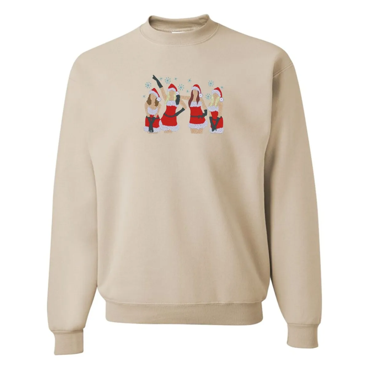 'Christmas Mean Girls' Embroidered Crewneck Sweatshirt