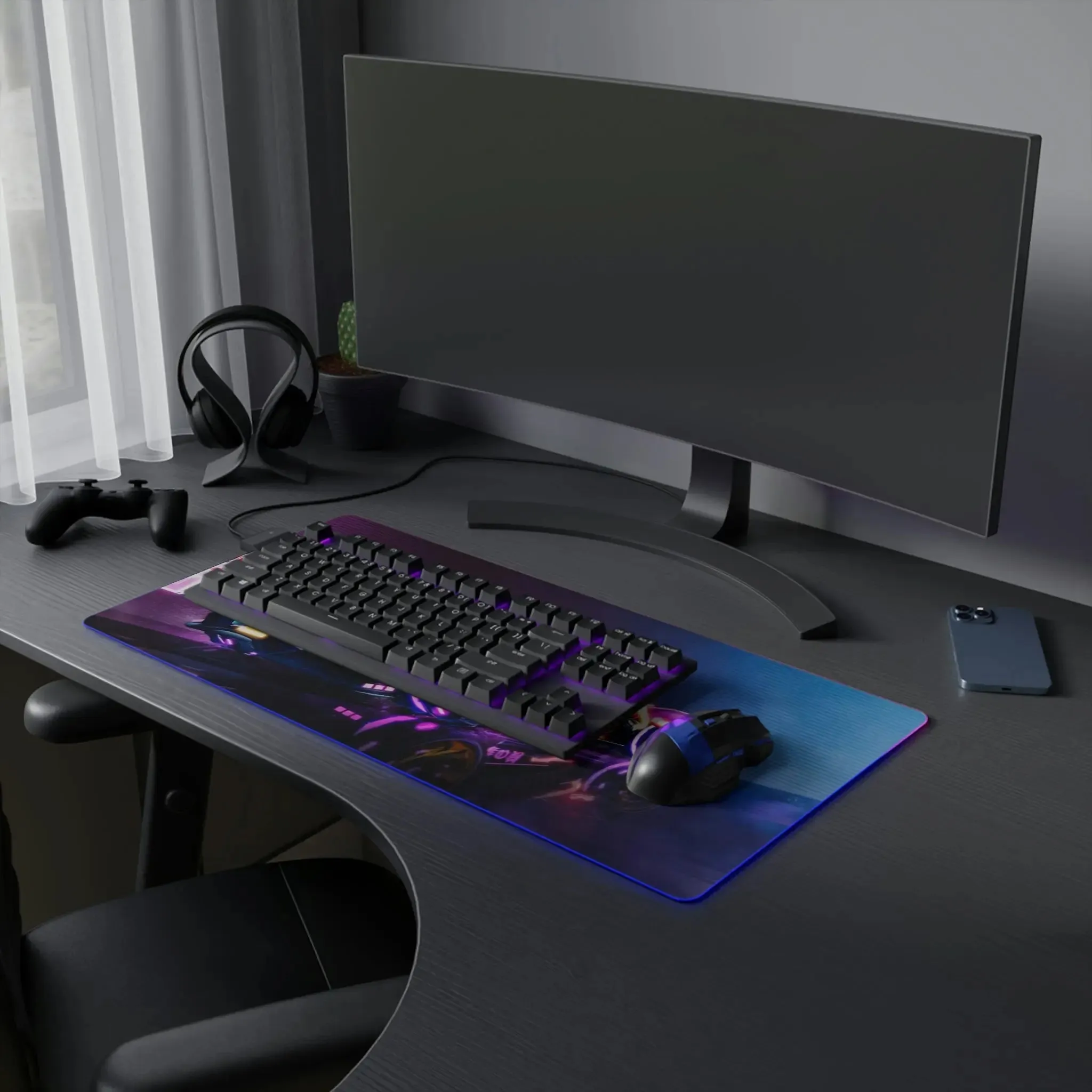 Cosmic Glow: RGB LED Gaming Mouse Pad