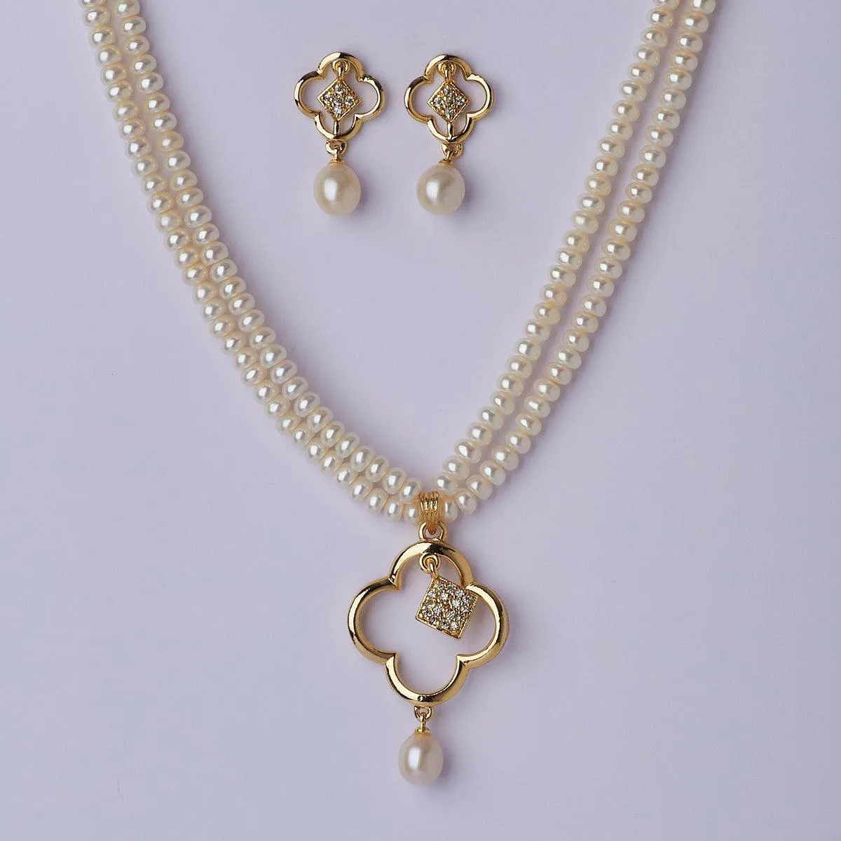 Elegant Real Pearl Necklace Set