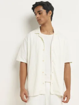 ETA Off-White Textured Relaxed Fit Shirt