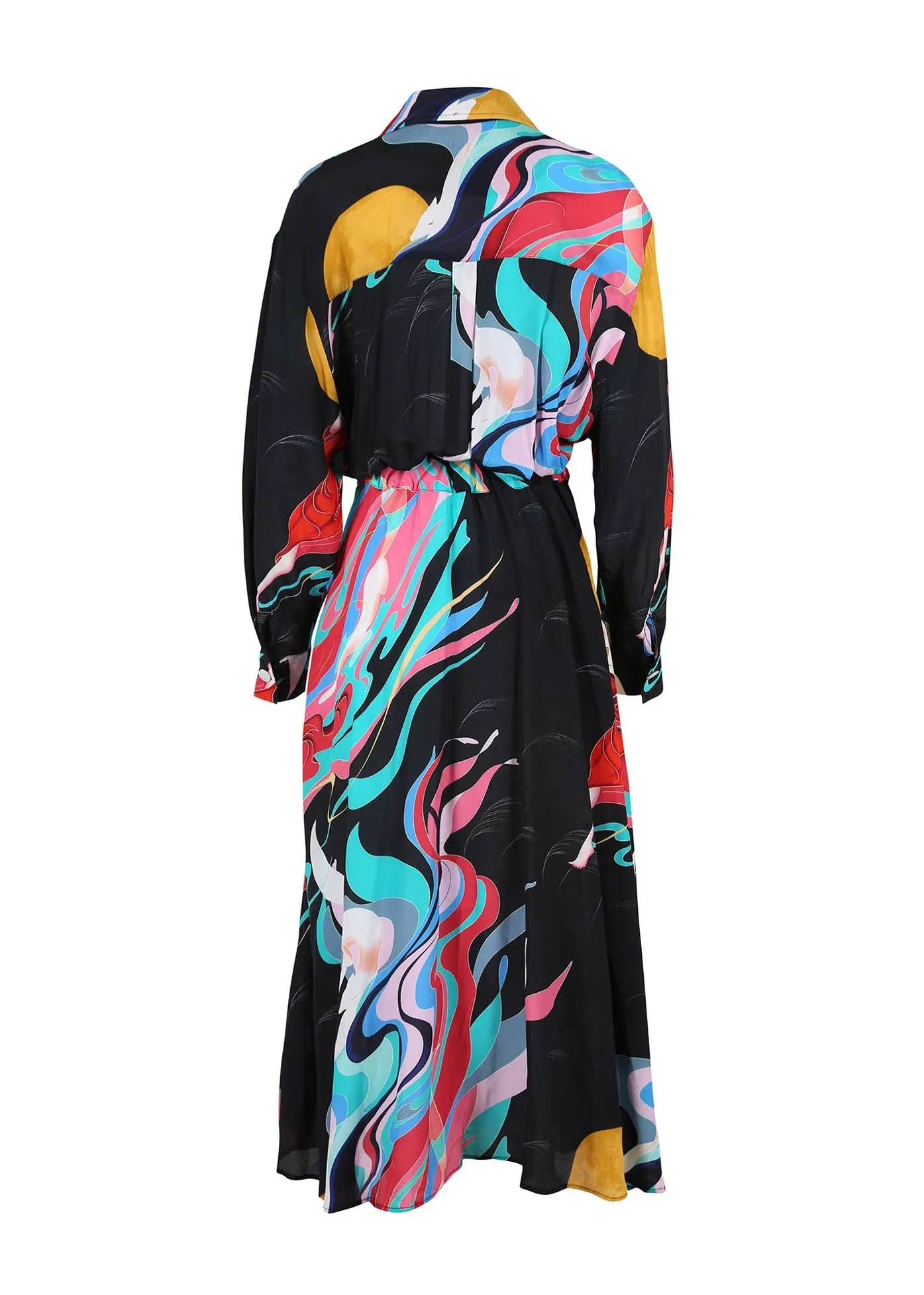 Faith Parisian Midi Wrap Dress Black in Viscose