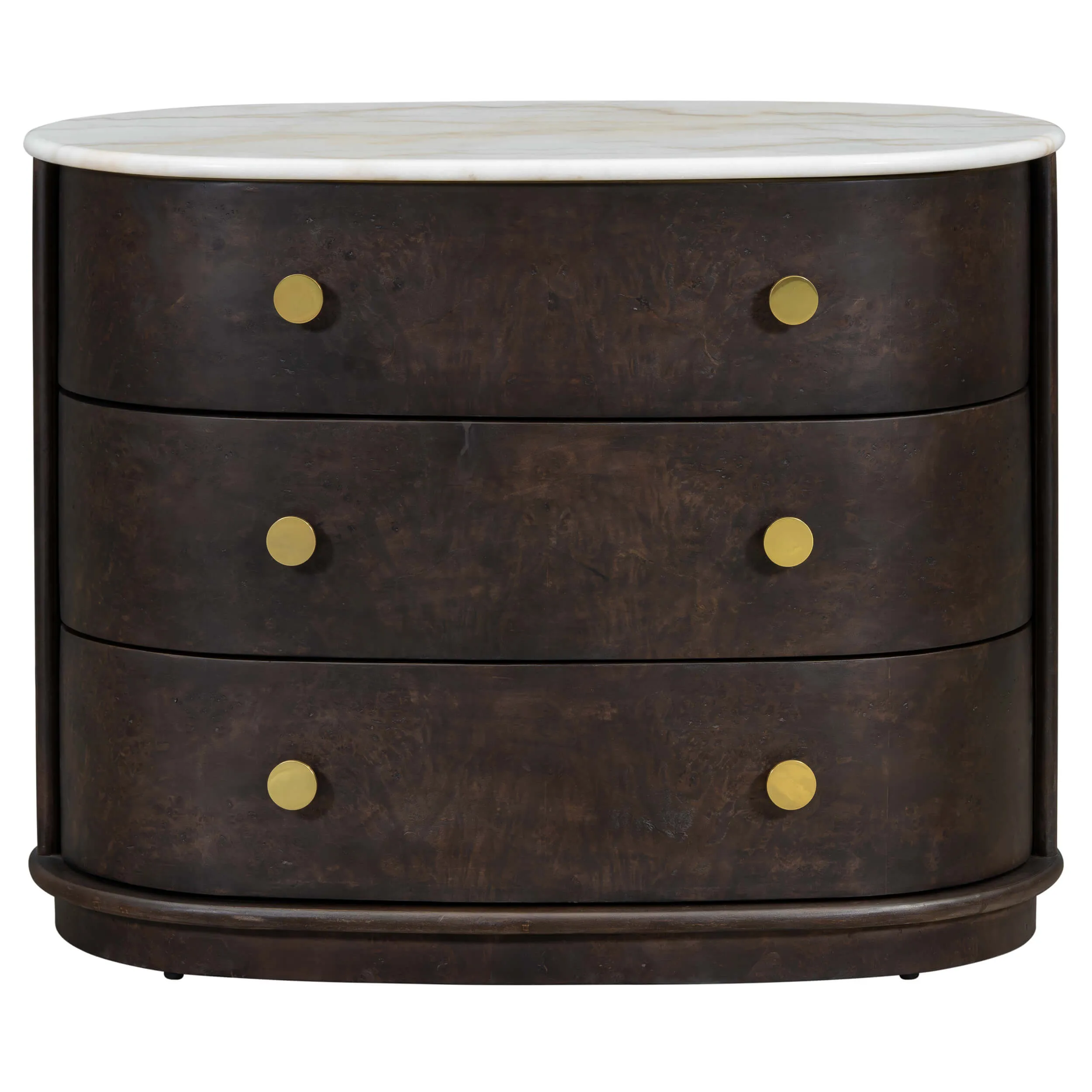 Greer 3 Drawer Nightstand, Chocolate Burl