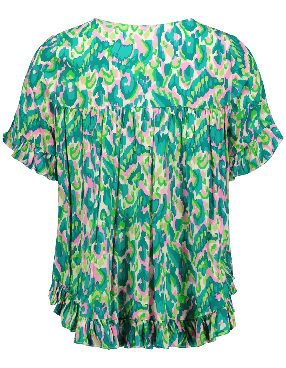 Madelaine Top Teal Print