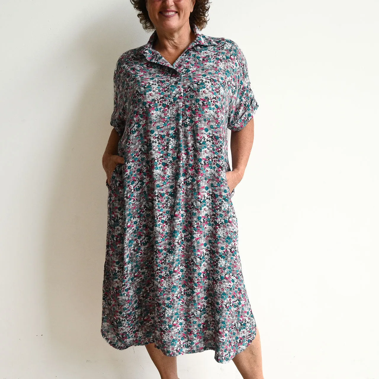 Noosa Kaftan Midi Dress - Meadow Flower