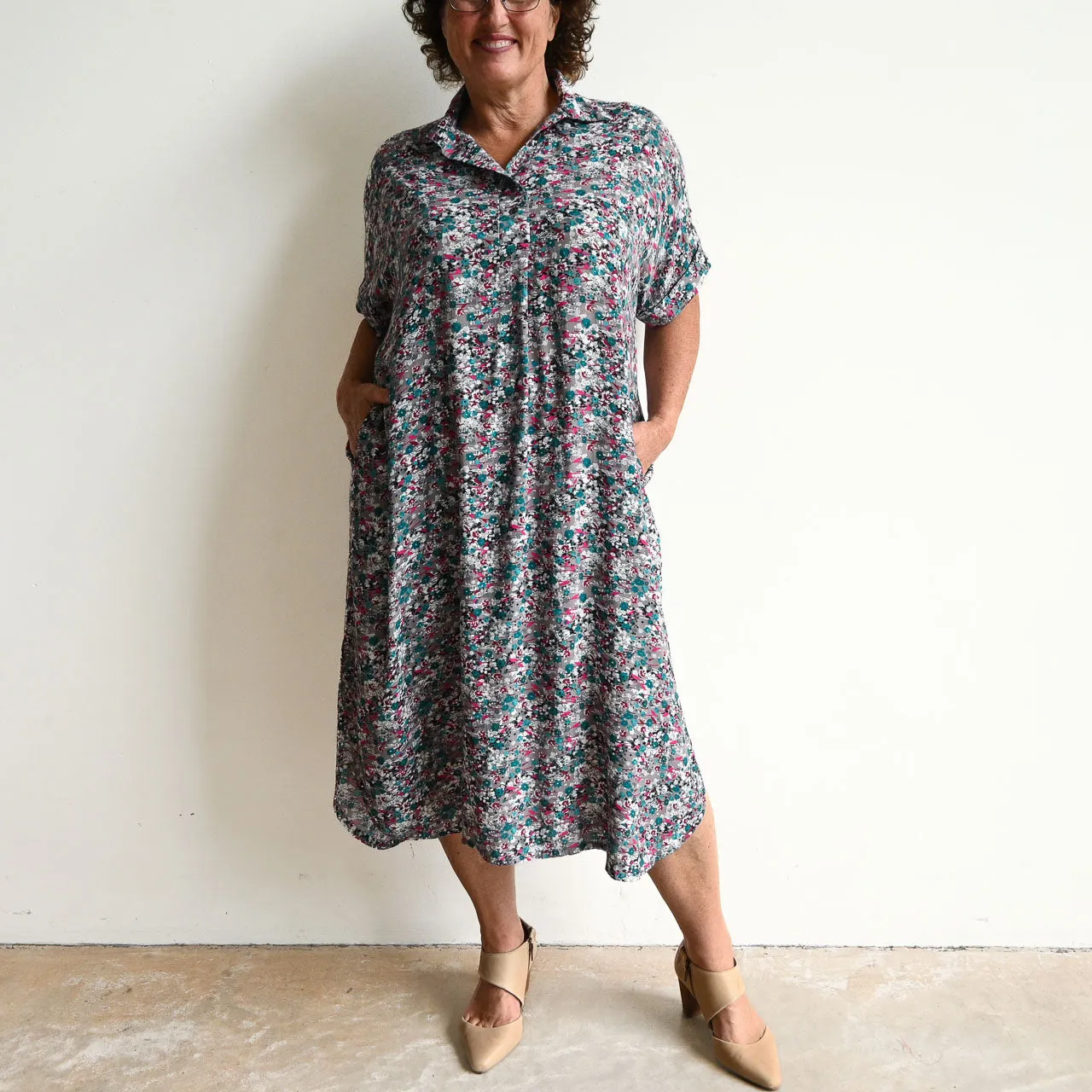 Noosa Kaftan Midi Dress - Meadow Flower