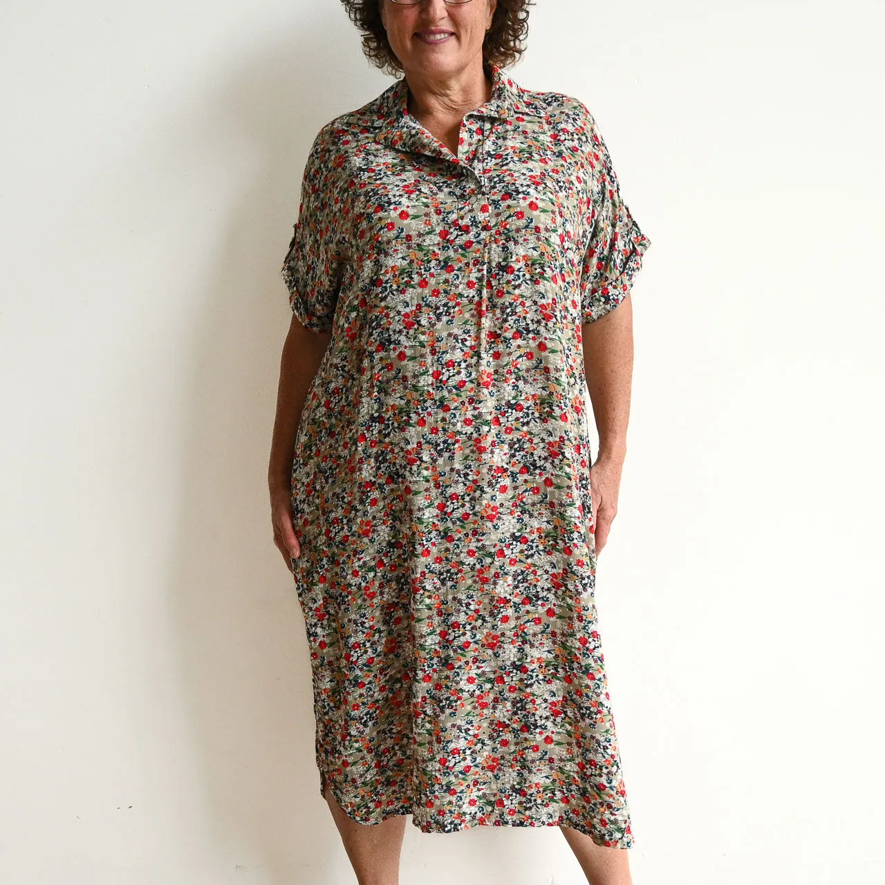 Noosa Kaftan Midi Dress - Meadow Flower