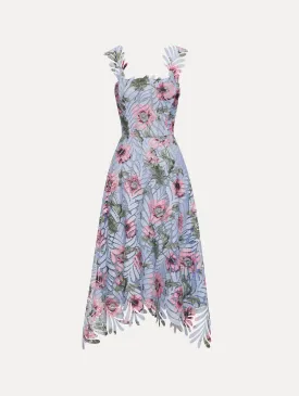 Poppy Printed Fern Guipure Dress