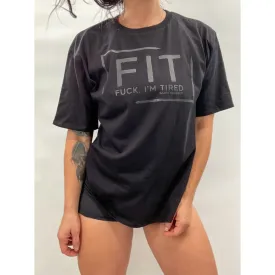 Salty Savage Ladies "FIT" Oversized Boyfriend Tee | Black on Black