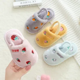 Sling-Back Cotton Slippers for Baby Girls