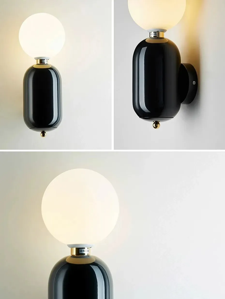 Thort Modern Style Luxury Black/Gold Metal Sconces